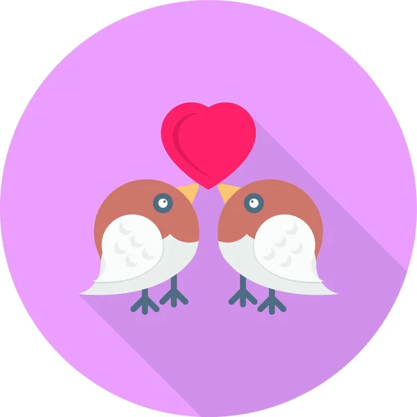 Ícone Dos Pássaros Amorosos Ilustração Vetorial Gráfica —  Vetores de Stock
