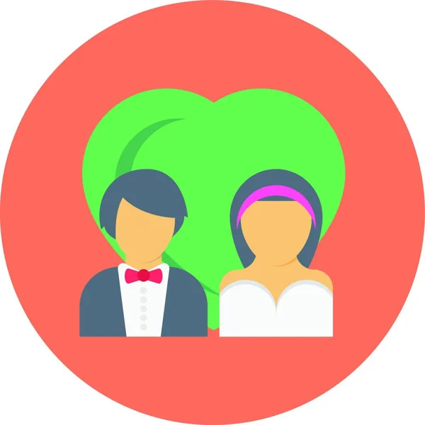 Couple Web Icon Vector Illustration — Stock Vector