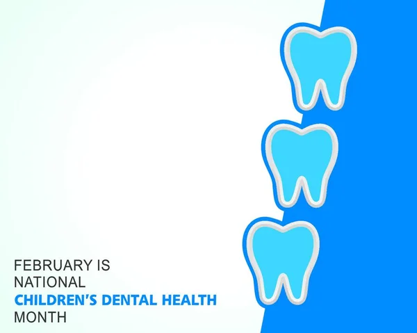 Saúde Dental Infantil Nacional Observada Mês Fevereiro — Vetor de Stock