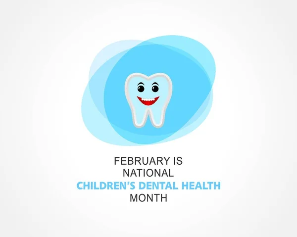 Εθνική Οδοντιατρική Υγεία Των Παιδιών Παρατηρήθηκε Μήνα Φεβρουάριο — Διανυσματικό Αρχείο