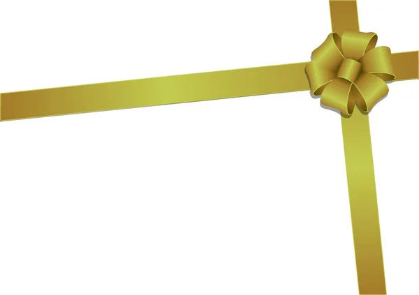 Golden Ribbon Bow Present Concept — Stock Vector