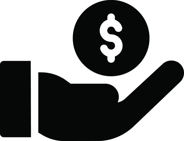 Dollar Sign Hand Icon Vector Illustration — Stock Vector