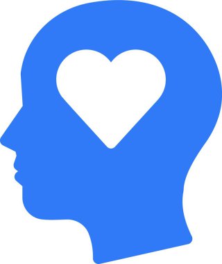 Zihin kalp ikonu vektör illüstrasyonu 