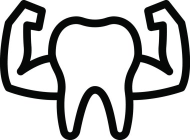 güçlü diş ağı ikonu vektör illüstrasyonu