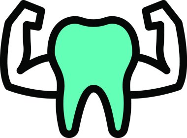 güçlü diş hekimliği web simgesi vektör çizimi