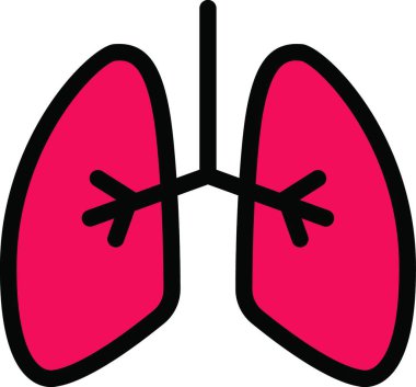 akciğer simgesi, vektör illüstrasyonu