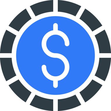 Bozuk para simgesi, grafik vektör illüstrasyonu