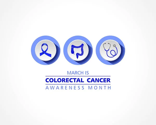 Mês Conscientização Cancro Colorretal Observado Março Todos Anos — Vetor de Stock