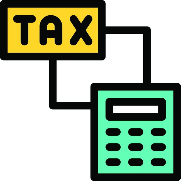 Vergi Hesaplaması Web Simgesi Vektör Illüstrasyonu — Stok Vektör