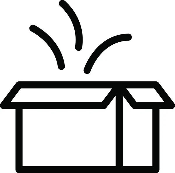 Boîte Carton Icône Vectoriel Illustration — Image vectorielle