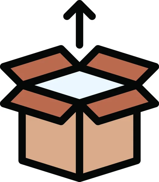 Caja Icono Vector Ilustración — Vector de stock