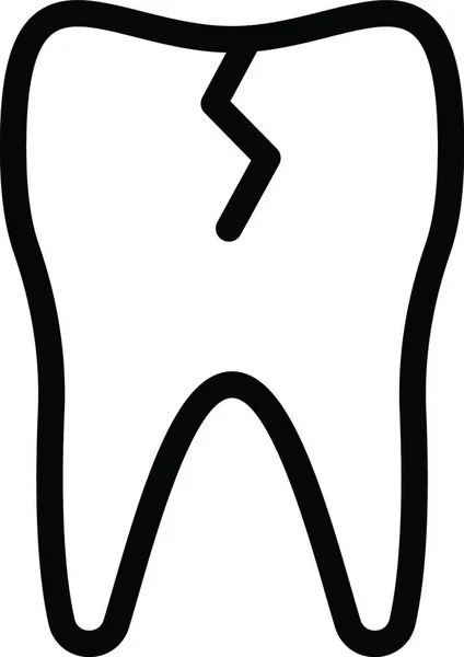 Illustrazione Vettoriale Icona Del Dente — Vettoriale Stock