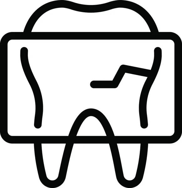 Gebrochene Zähne Zahnmedizin Web Symbol Vektor Illustration — Stockvektor