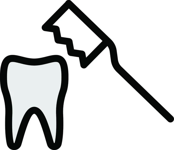 Cura Dentale Icona Web Vettoriale Illustrazione — Vettoriale Stock