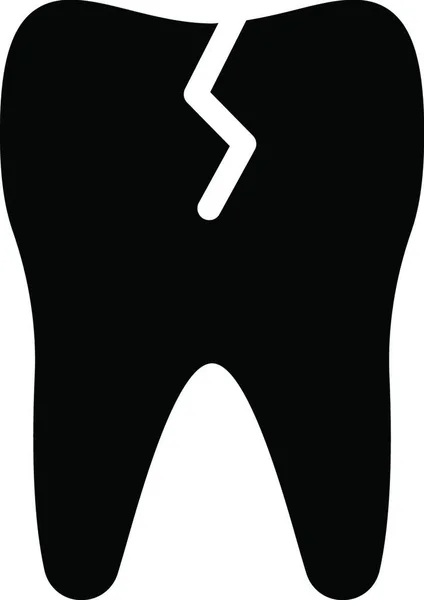 Broken Tooth Dentistry Web Icon Vector Illustration — Stock Vector