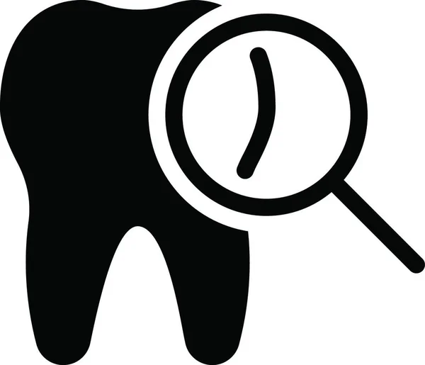 Lupe Und Zahn Zahnmedizin Web Icon Vektor Illustration — Stockvektor