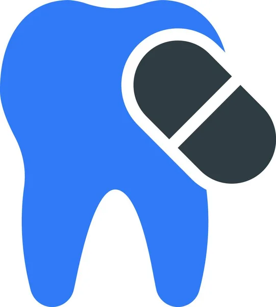 Pillola Dente Icona Web Vettoriale Illustrazione — Vettoriale Stock