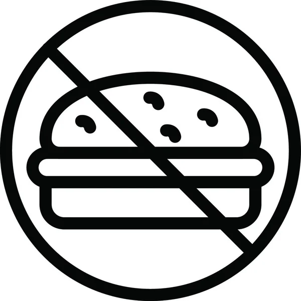 Žádná Ukázka Vektoru Webové Ikony Burger — Stockový vektor