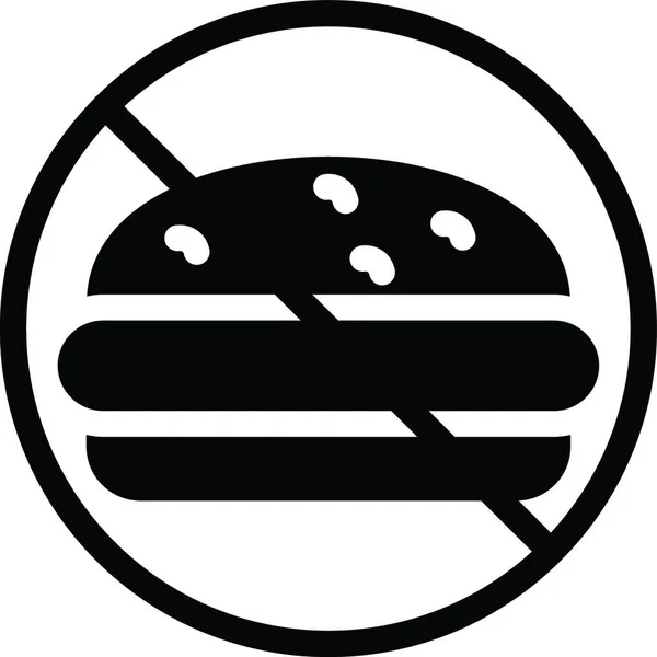 Nie Fast Food Ikona Wektor Ilustracji — Wektor stockowy