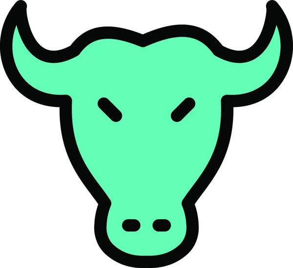 Bull Web Icoon Vector Illustratie — Stockvector