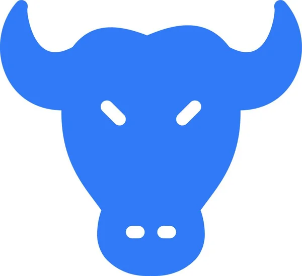 Bull Web Icon Vector Illustration — Stock Vector