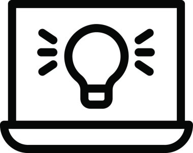 Fikir, ampul ağ ikonu vektör çizimi