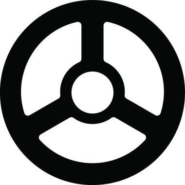 Tekerlek simgesi, grafik vektör illüstrasyonu