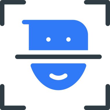yüz tarama web simgesi vektör çizimi
