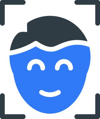 yüz tarama web simgesi vektör çizimi