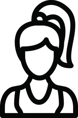 kız simgesi, grafik vektör illüstrasyonu