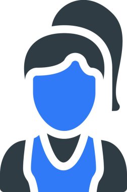 kız web simgesi vektör illüstrasyonu