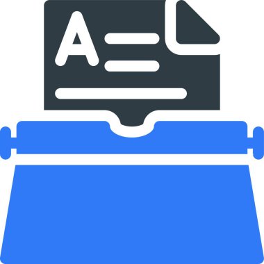 Daktilo simgesi, grafik vektör illüstrasyonu