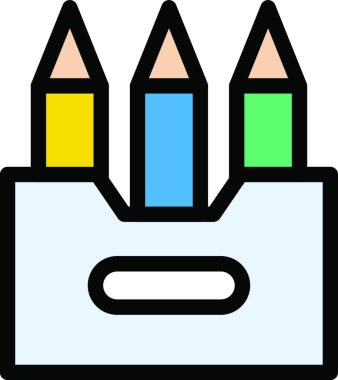 renk kalemleri simge vektör illüstrasyonu