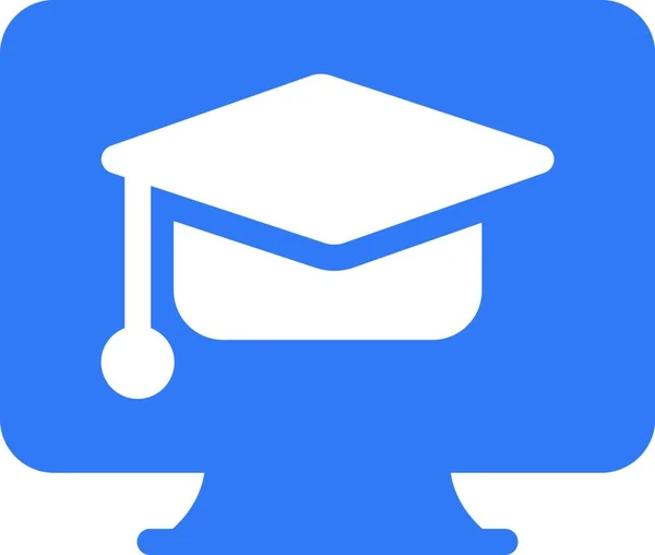Online Graduation Icon Vector Illustration — Stock Vector