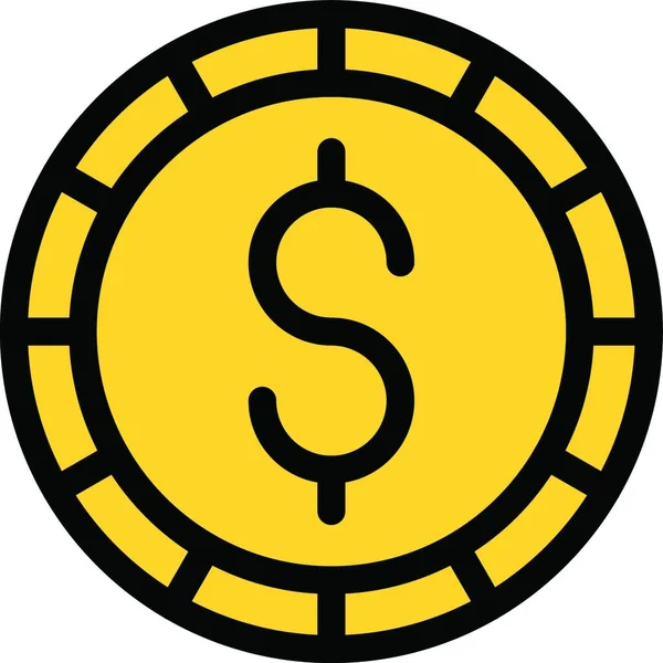 Dólar Icono Web Vector Ilustración — Vector de stock