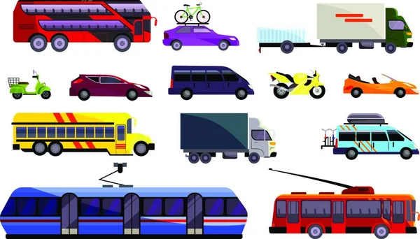 Set Various Land Vehicles — Image vectorielle