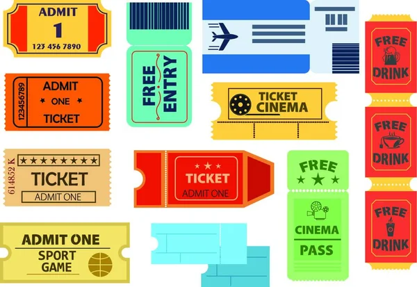 Tickets Set Icon Graphic Vector Illustration — Stock Vector