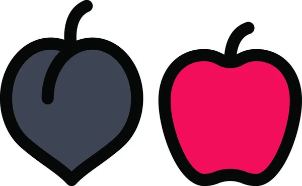 Ikona Różnorodności Owoców Ilustracja Wektora Graficznego — Wektor stockowy