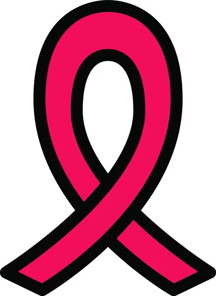 Breast Cancer Bow Icon Graphic Vector Illustration — Stock Vector