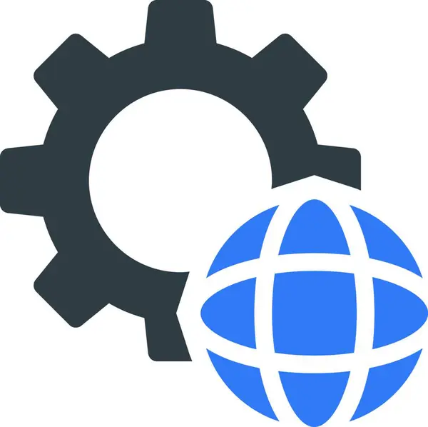 Ikona Globalna Ilustracja Wektora Graficznego — Wektor stockowy