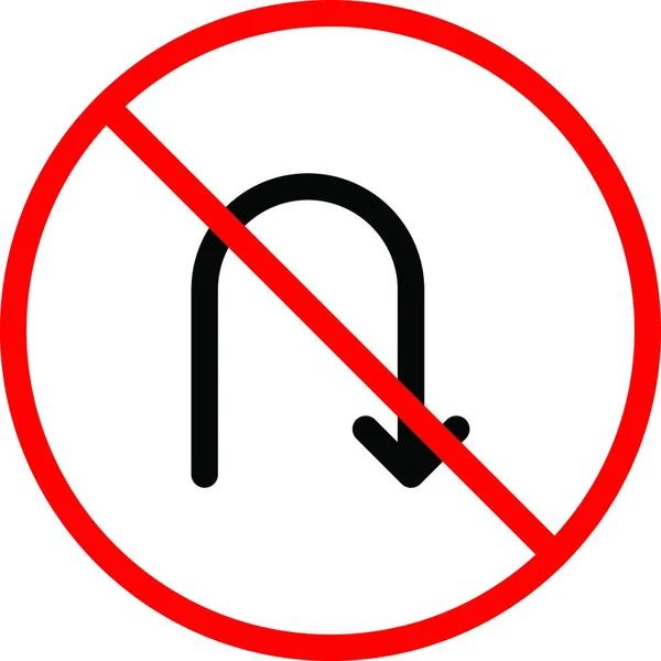 Kein Turn Symbol Vektor Illustration — Stockvektor