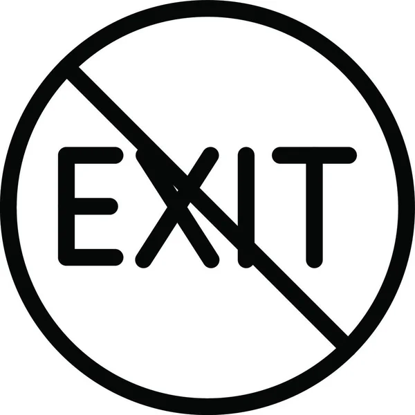 Geen Exit Pictogram Vector Illustratie — Stockvector