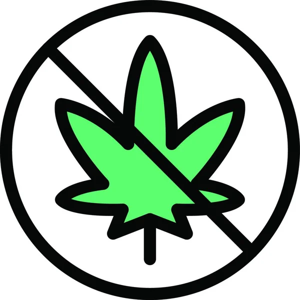 Ingen Cannabis Ikon Vektor Illustration — Stock vektor