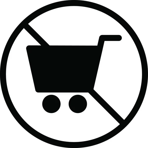 Stop Shopping Icône Vectoriel Illustration — Image vectorielle