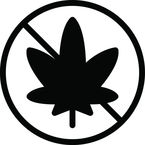 Ningún Icono Cannabis Ilustración Vectorial — Archivo Imágenes Vectoriales