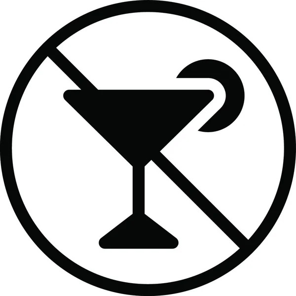 Sin Bebidas Icono Vector Ilustración — Vector de stock