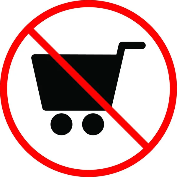 Stop Zakupy Koszyk Ikona Wektor Ilustracja — Wektor stockowy