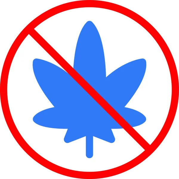 Nessuna Icona Della Cannabis Illustrazione Vettoriale — Vettoriale Stock