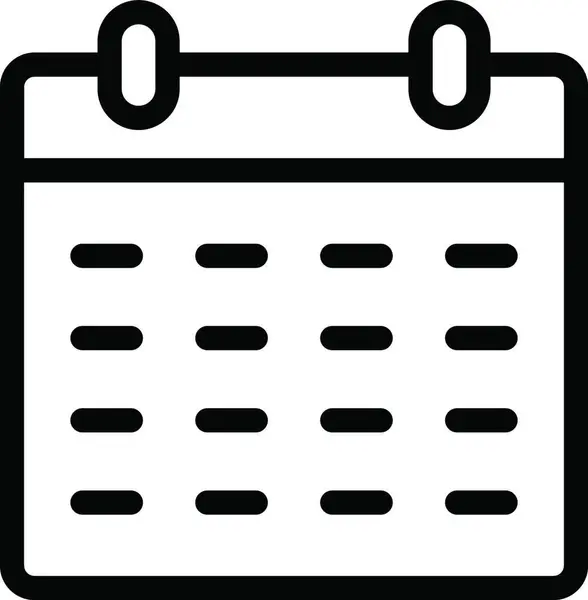Calendario Icona Web Vettoriale Illustrazione — Vettoriale Stock
