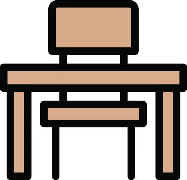 Tisch Stuhl Symbol Vektor Illustration — Stockvektor